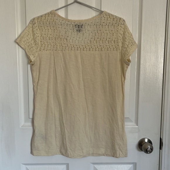 NWOT Cream Top with Lace Detail | Van Heusen | Medium - Picture 2 of 3